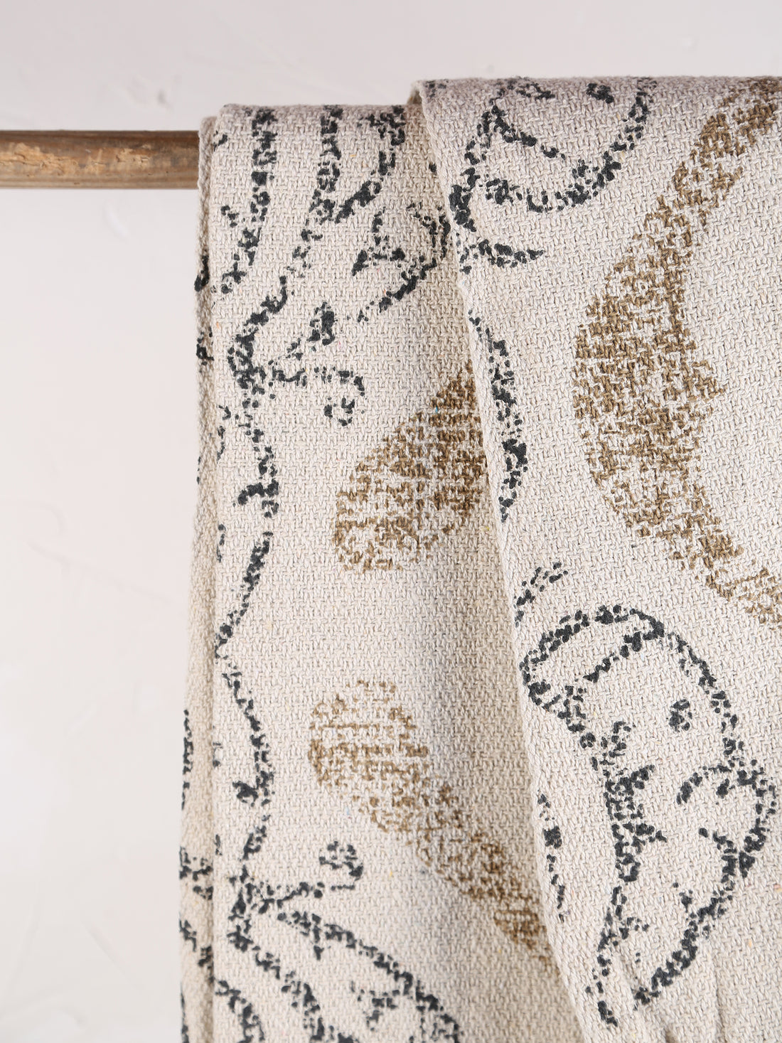 Freddy - Recycled Cotton Throw - Beige Patterned