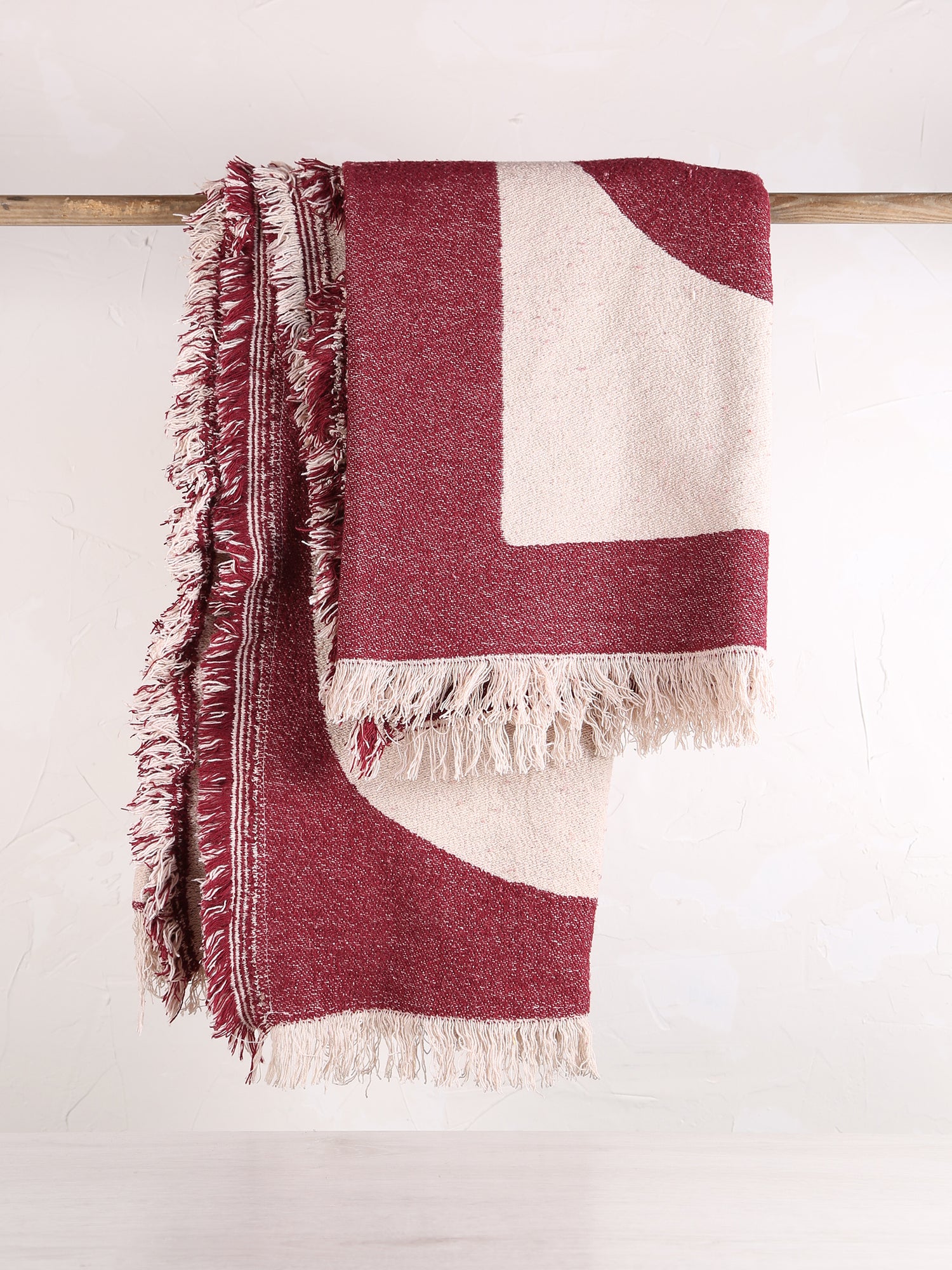 Olica Throw - Burgundy, Purple, Red - Recycled Cotton