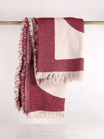Olica Throw - Burgundy, Purple, Red - Recycled Cotton