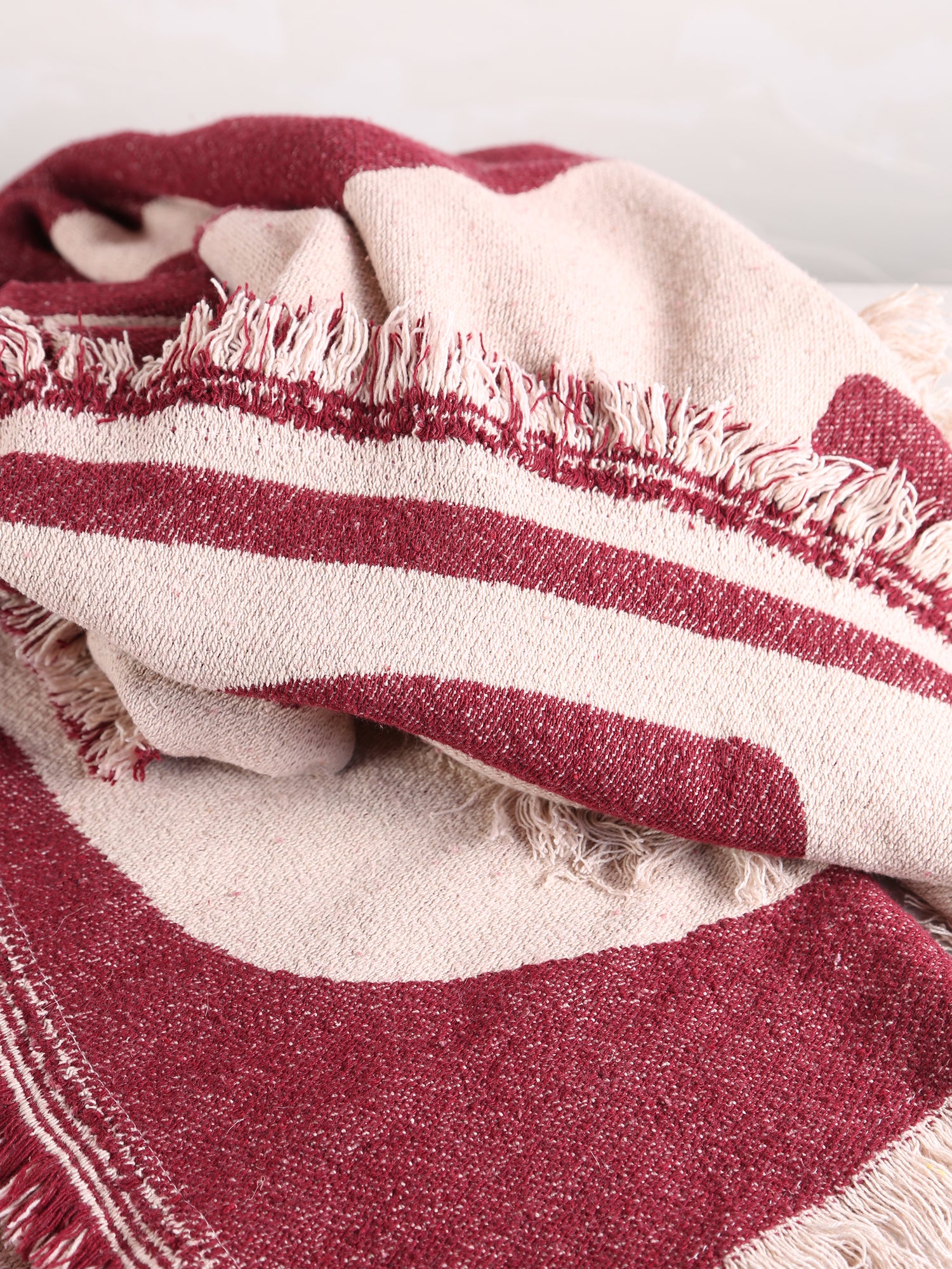 Olica Throw - Burgundy, Purple, Red - Recycled Cotton