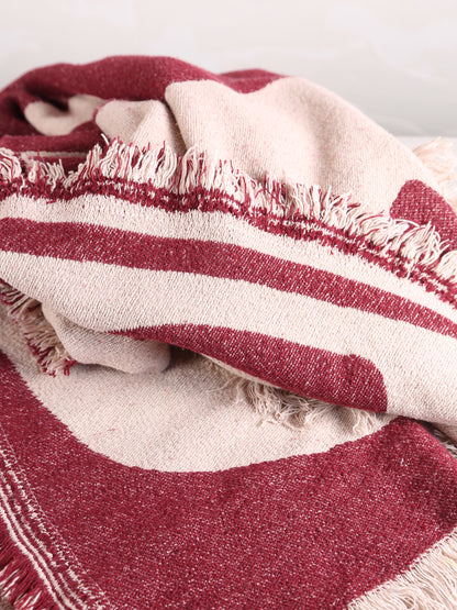 Olica Throw - Burgundy, Purple, Red - Recycled Cotton