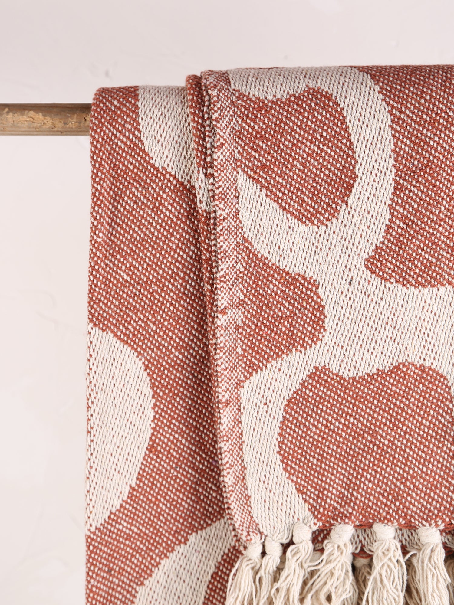 Tille - Printed Recycled Cotton Throw - Rust, Pink
