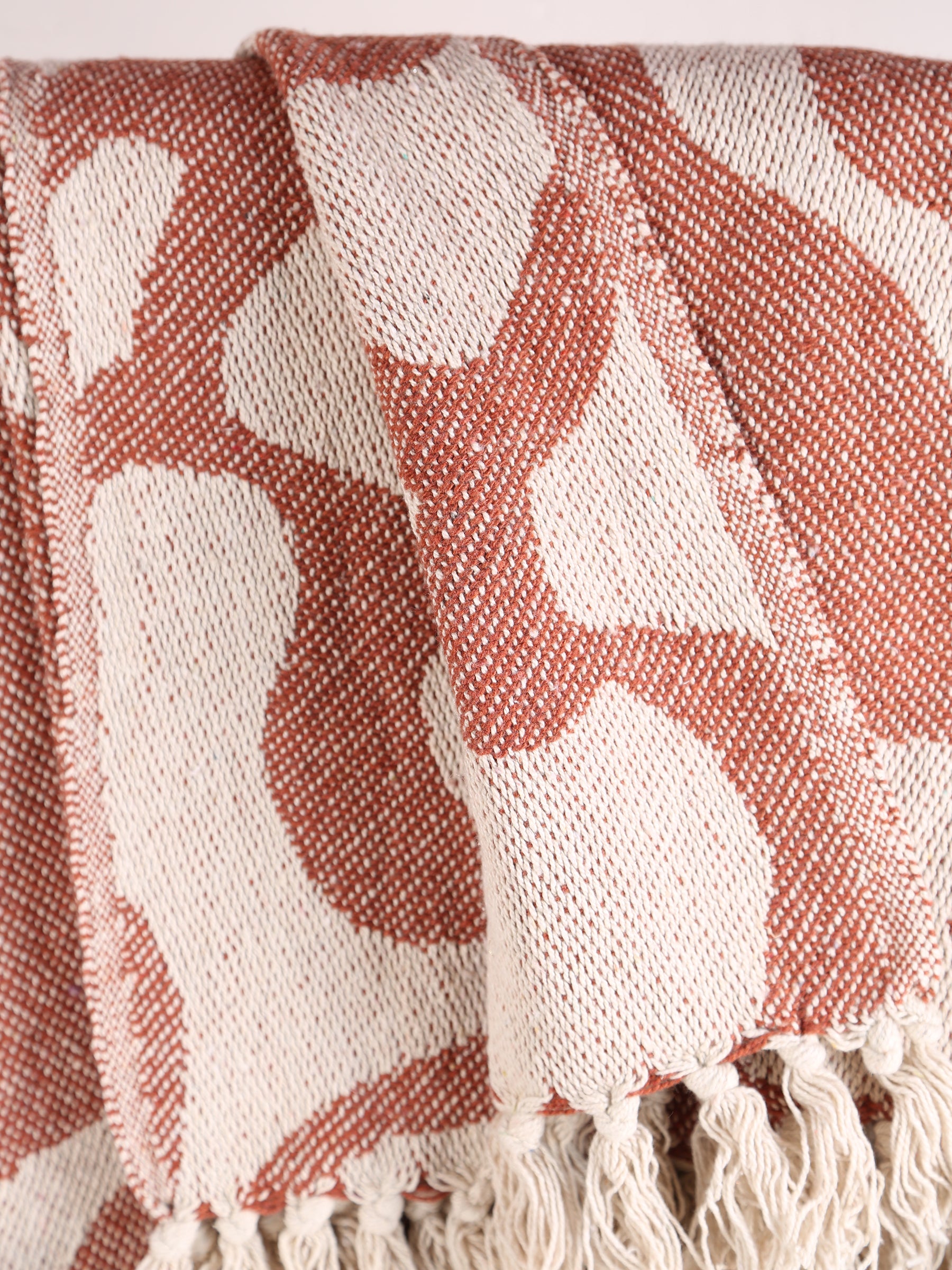 Tille - Printed Recycled Cotton Throw - Rust, Pink