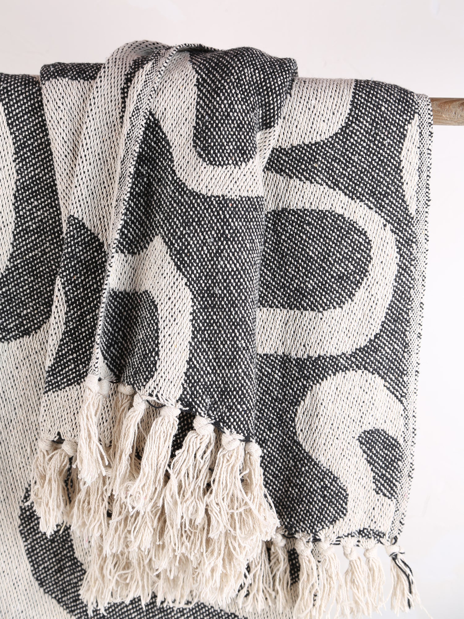 Tille - Printed Recycled Cotton Throw - Black
