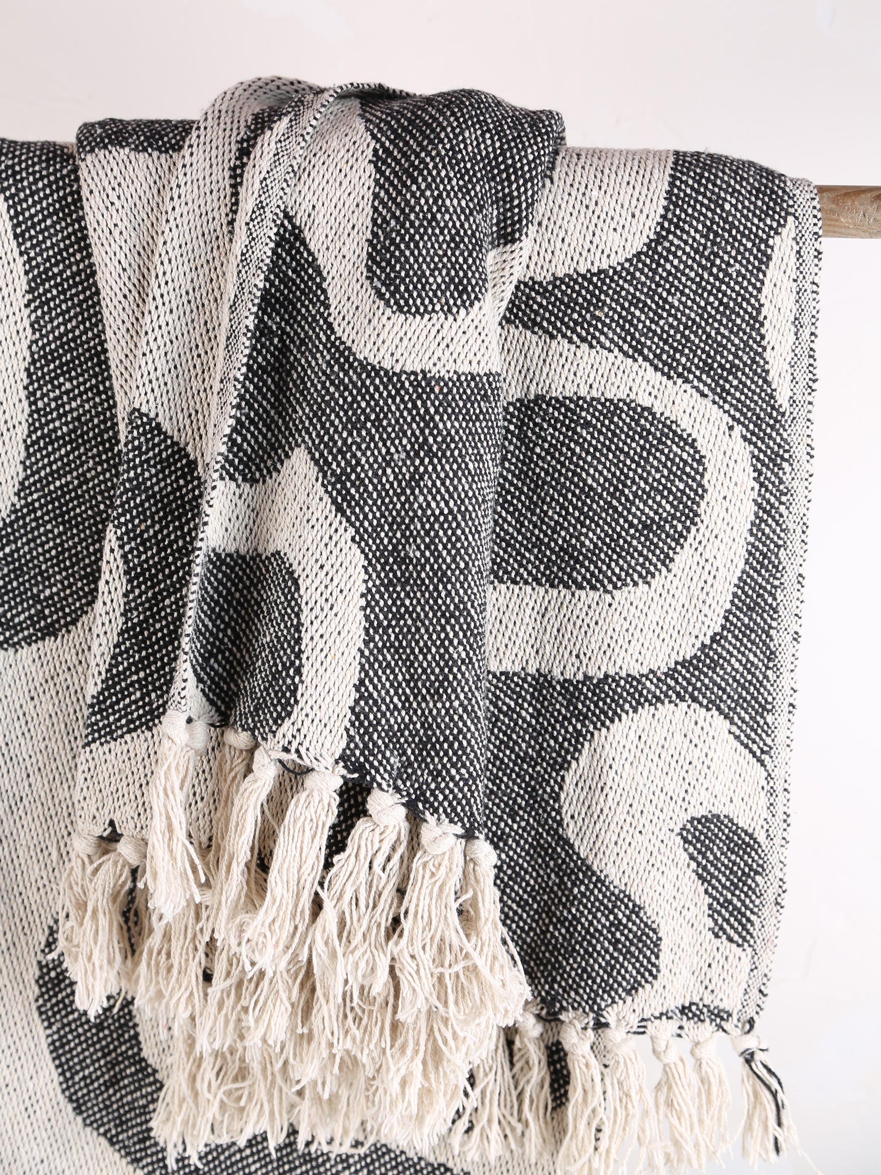 Tille - Printed Recycled Cotton Throw - Black