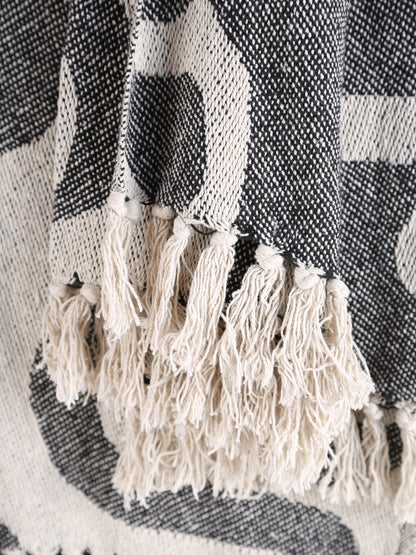 Tille - Printed Recycled Cotton Throw - Black