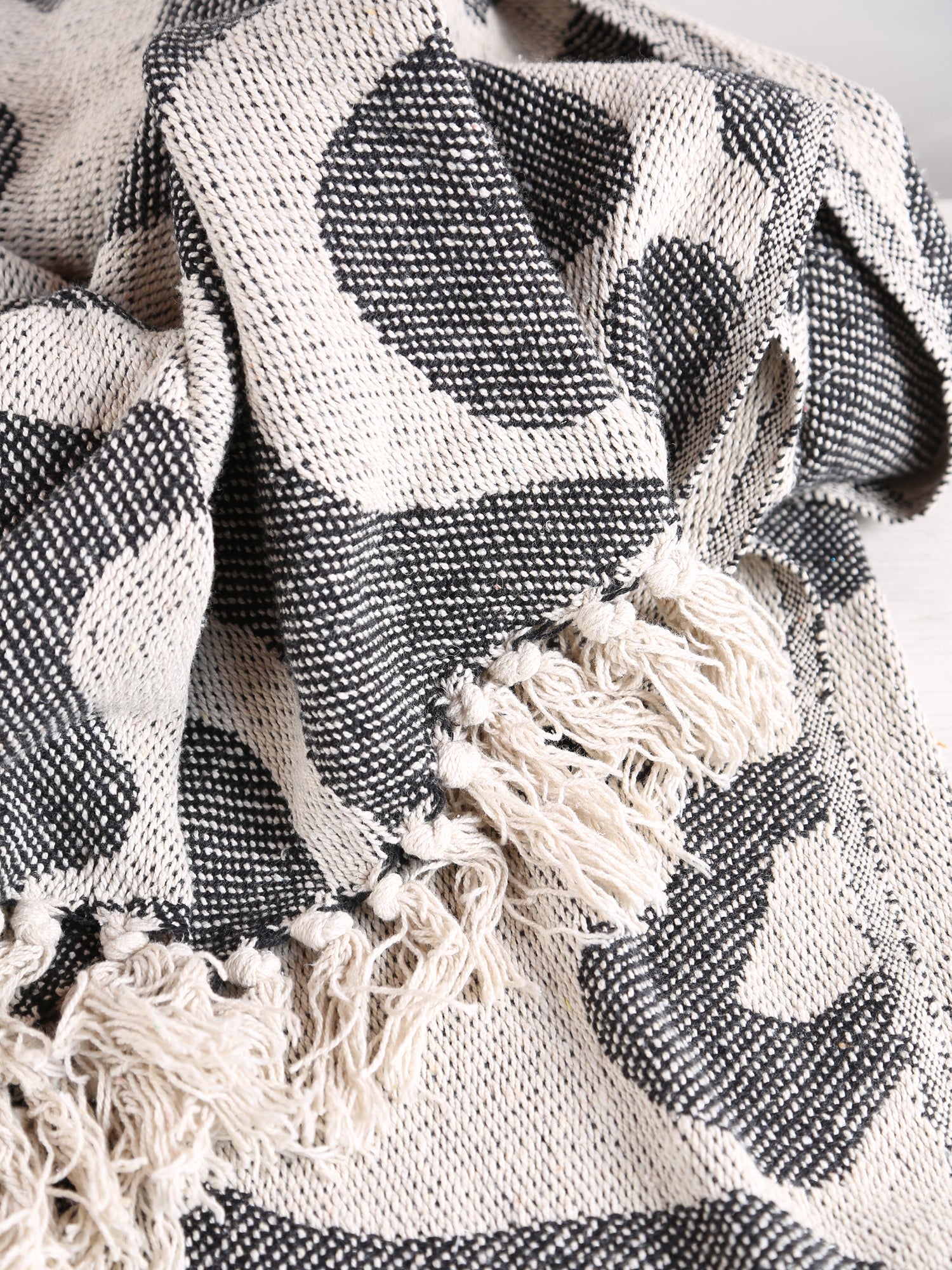 Tille - Printed Recycled Cotton Throw - Black