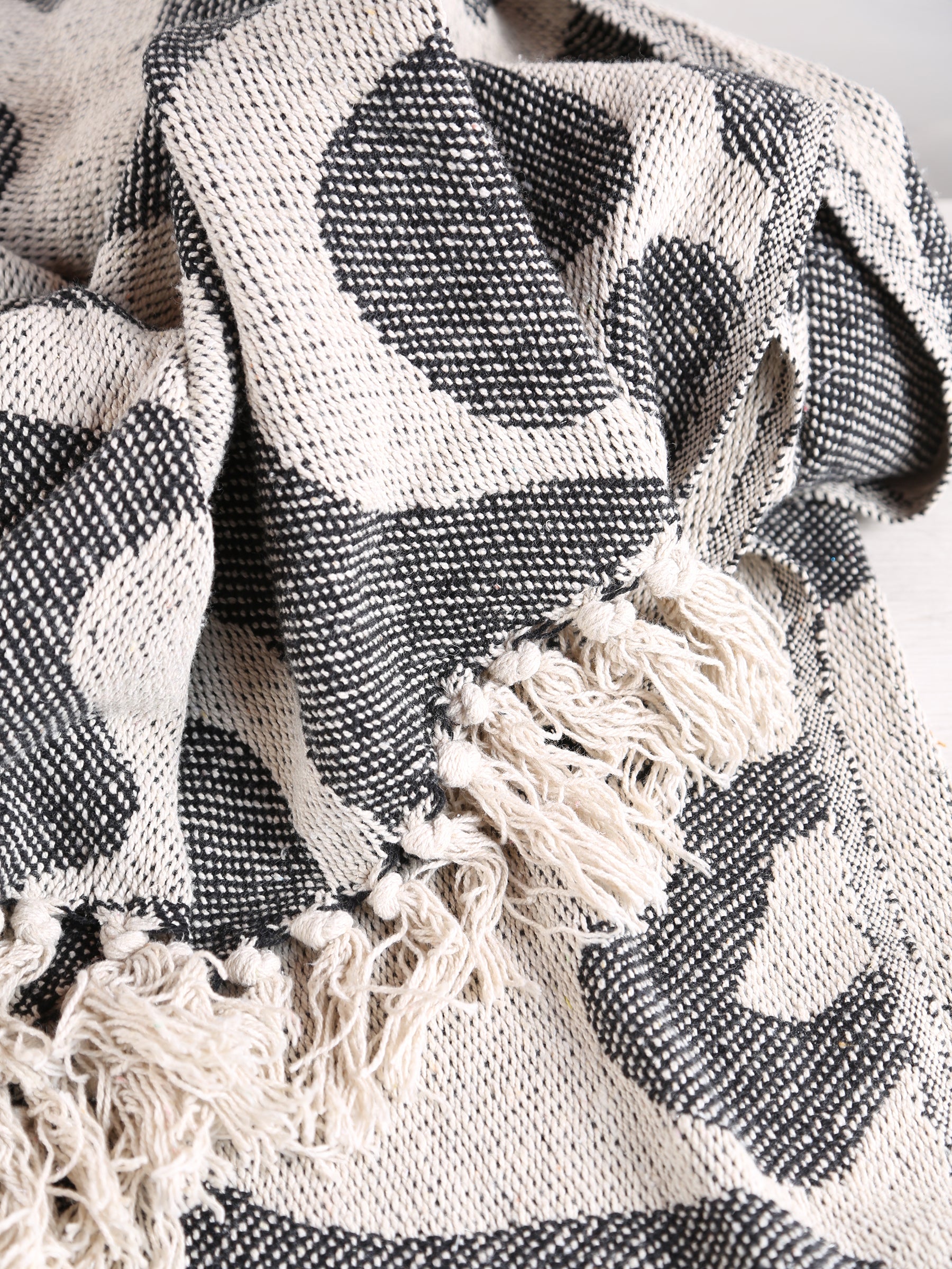 Tille - Printed Recycled Cotton Throw - Black