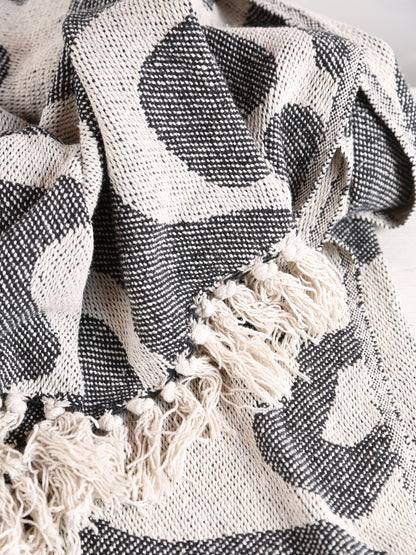 Tille - Printed Recycled Cotton Throw - Black
