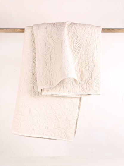 Isabelle Quilted Throw - Linen