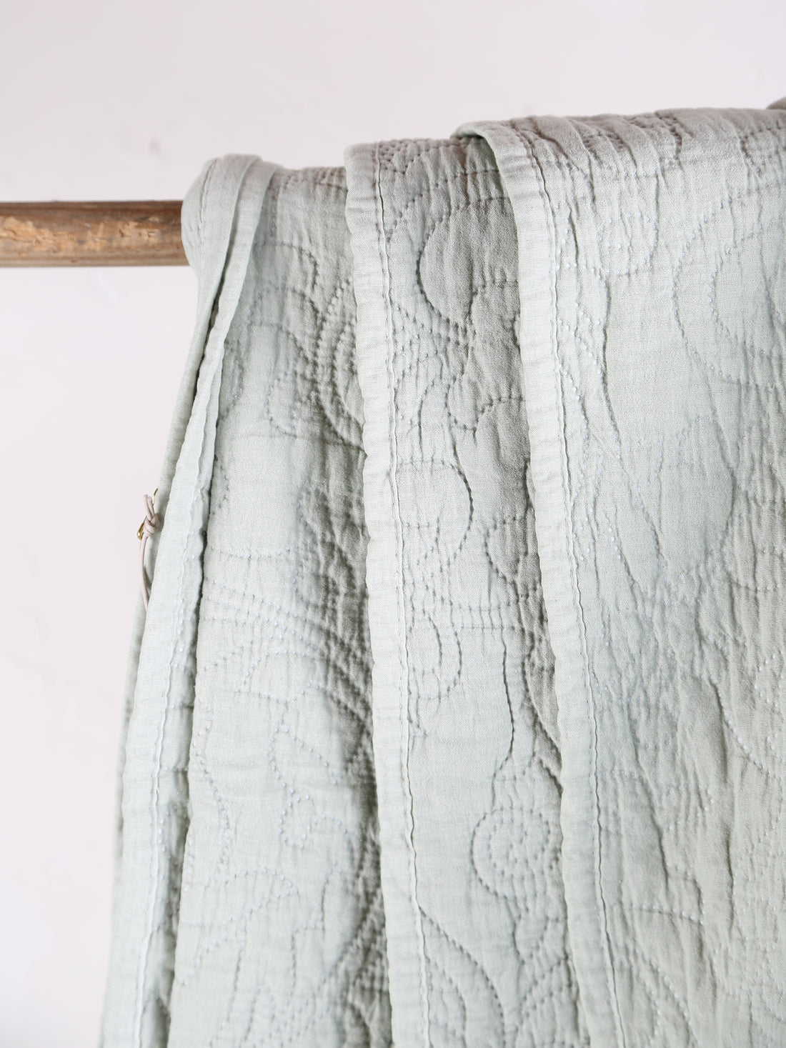 Isabelle Quilted Throw - Light Sage