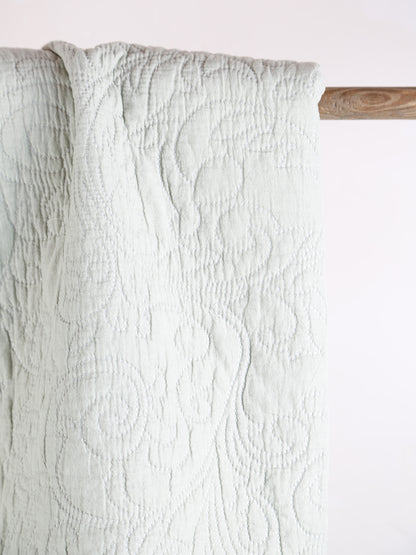 Isabelle Quilted Throw - Light Sage