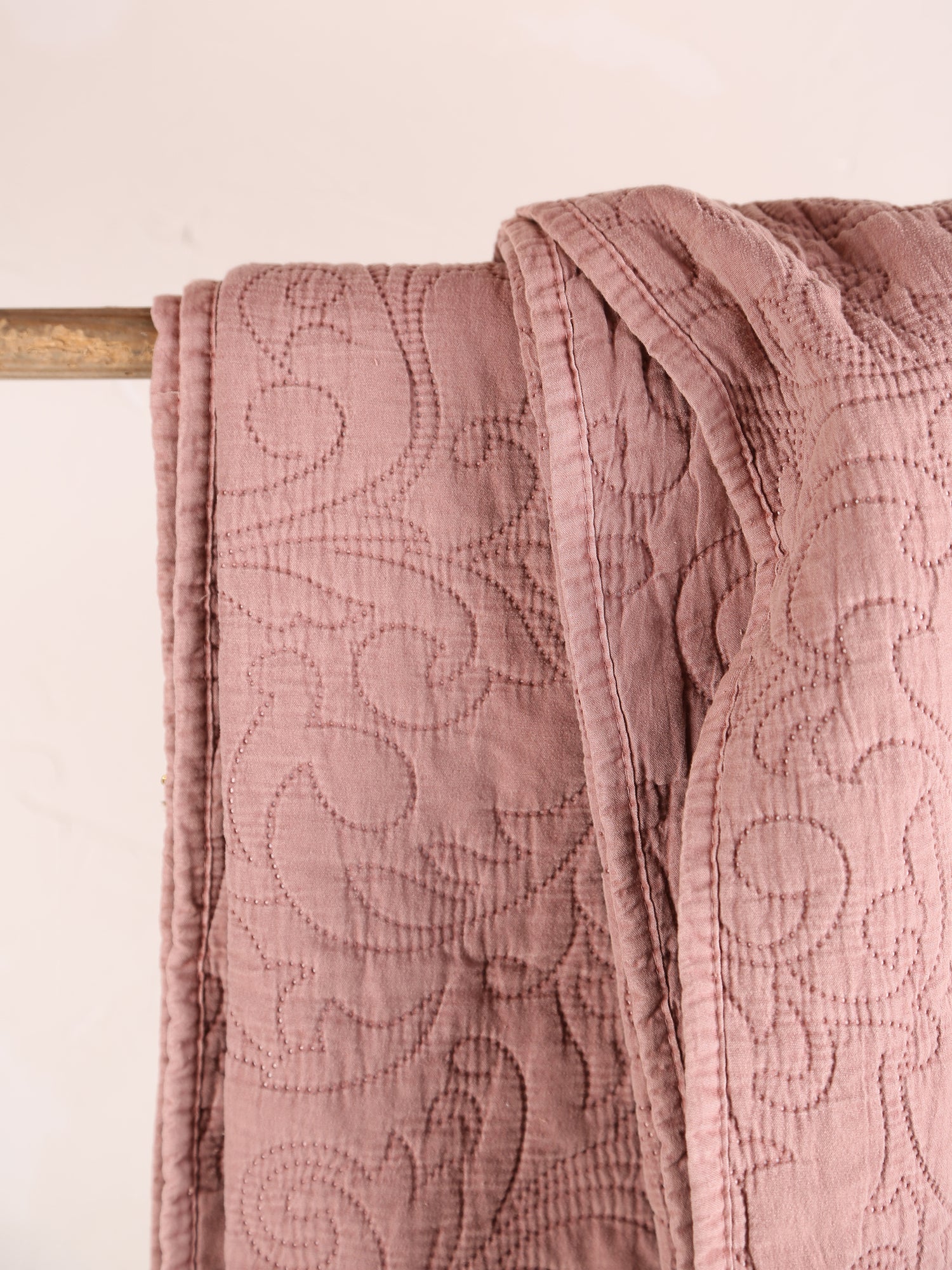 Isabelle Quilted Throw - Dark Rose