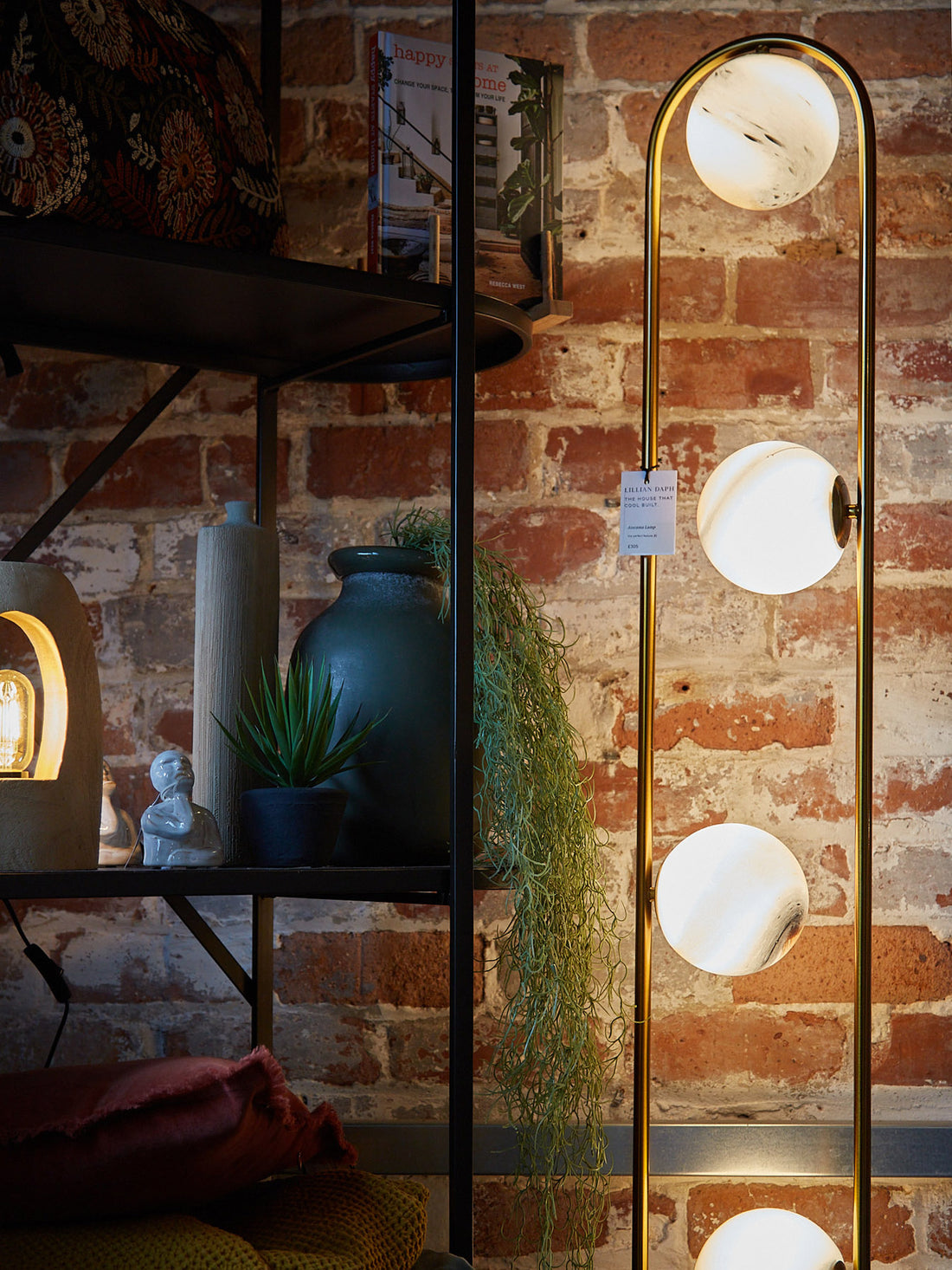 Atacama Glass Ball Lamp - Brass Detailing