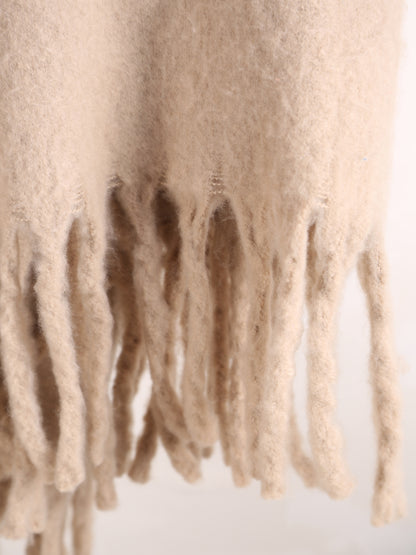 Isabel Recycled Plain Fringed Throw - Nuage