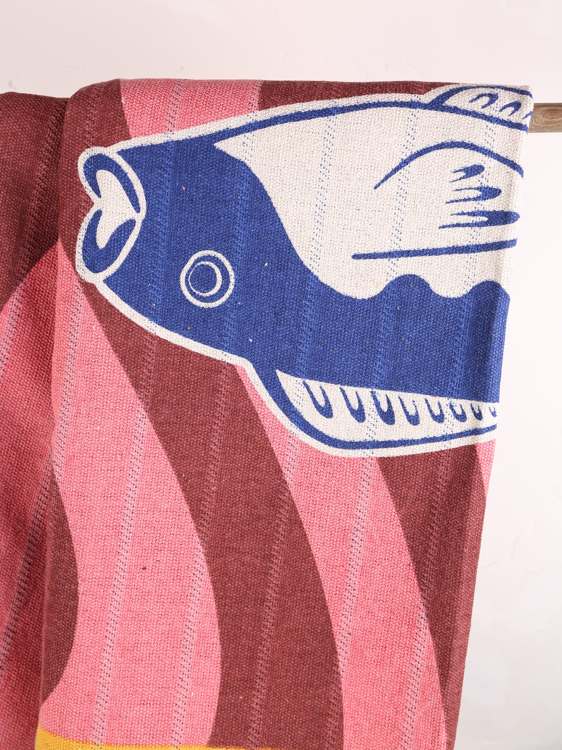 Remy Throw - Multi Block Fish Print - Recycled Cotton