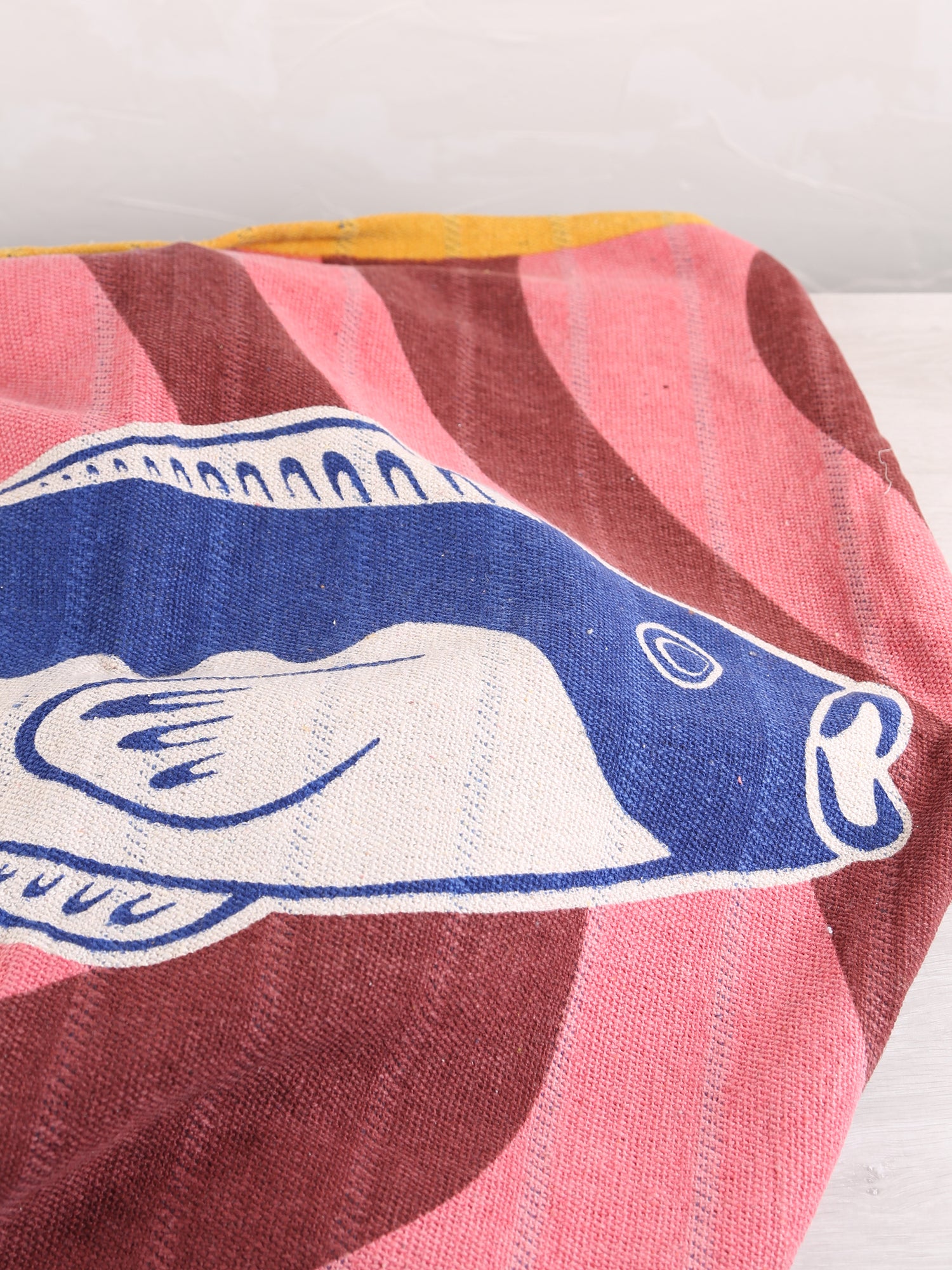 Remy Throw - Multi Block Fish Print - Recycled Cotton