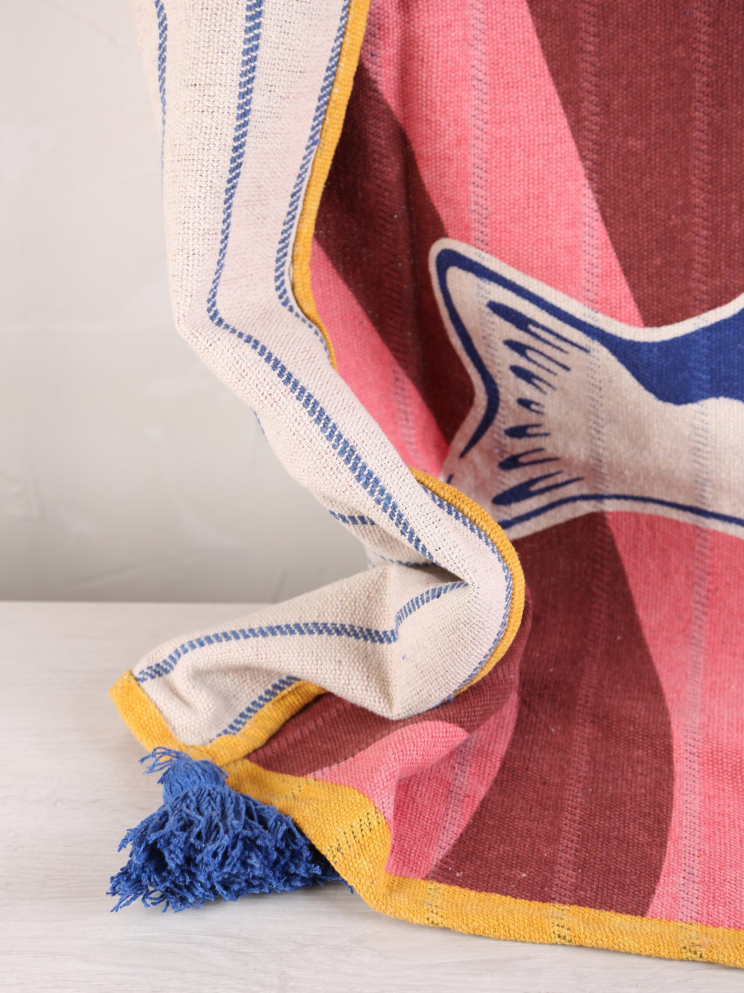 Remy Throw - Multi Block Fish Print - Recycled Cotton