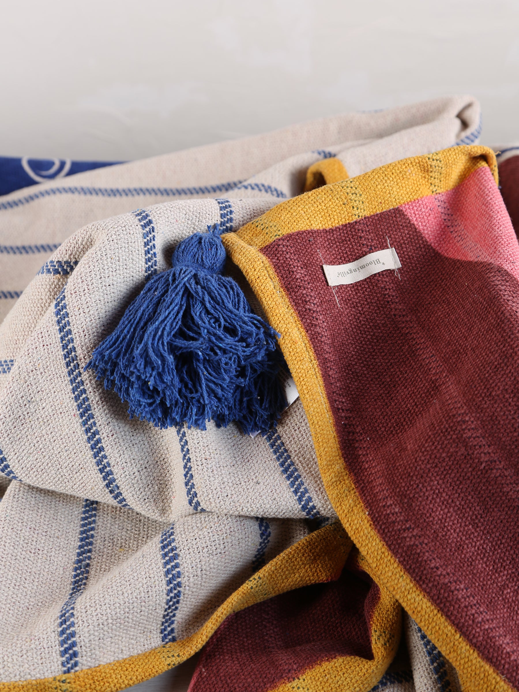 Remy Throw - Multi Block Fish Print - Recycled Cotton