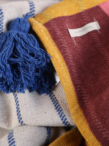 Remy Throw - Multi Block Fish Print - Recycled Cotton