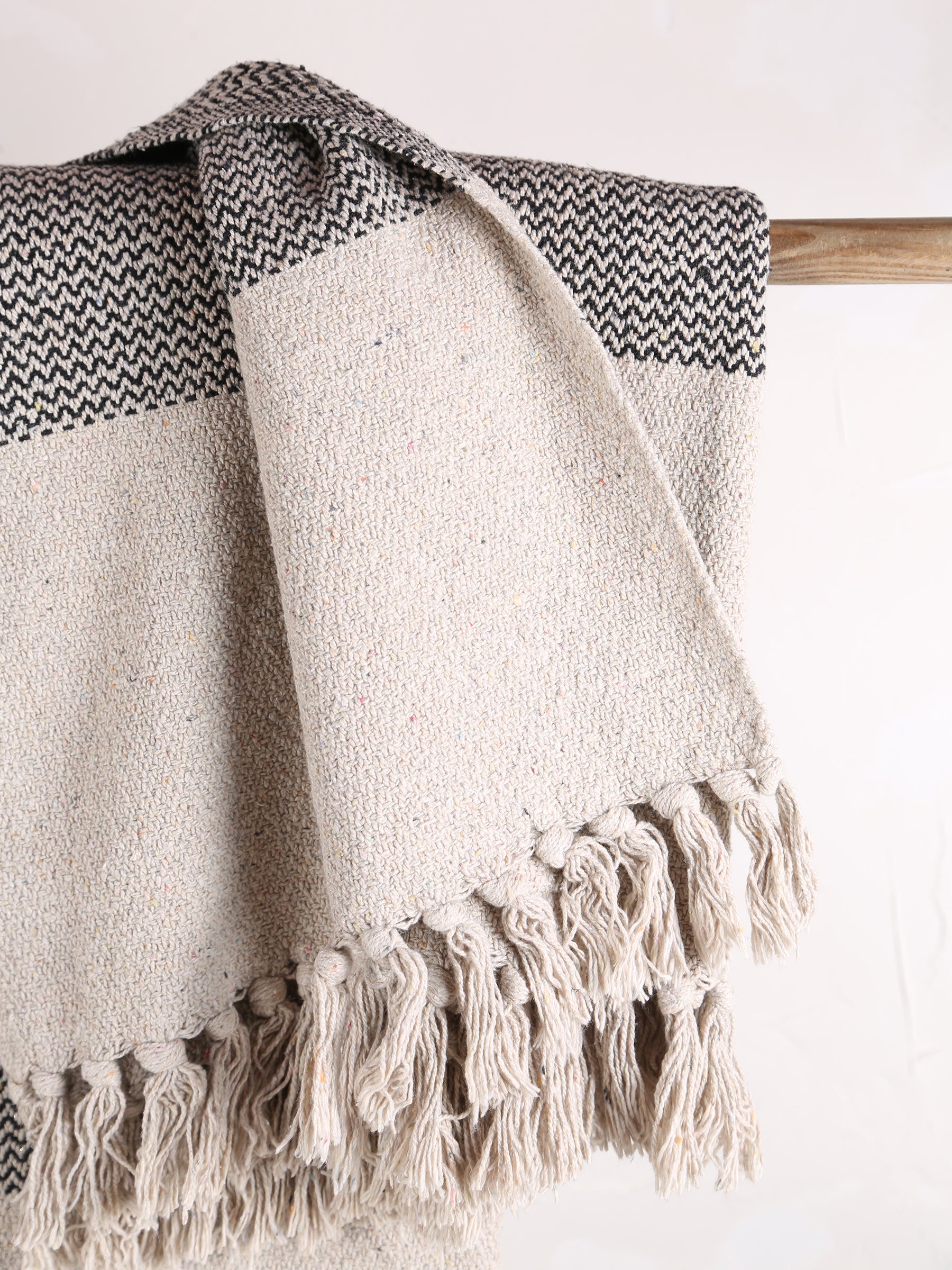 Matt Dark Grey Recycled Cotton Throw
