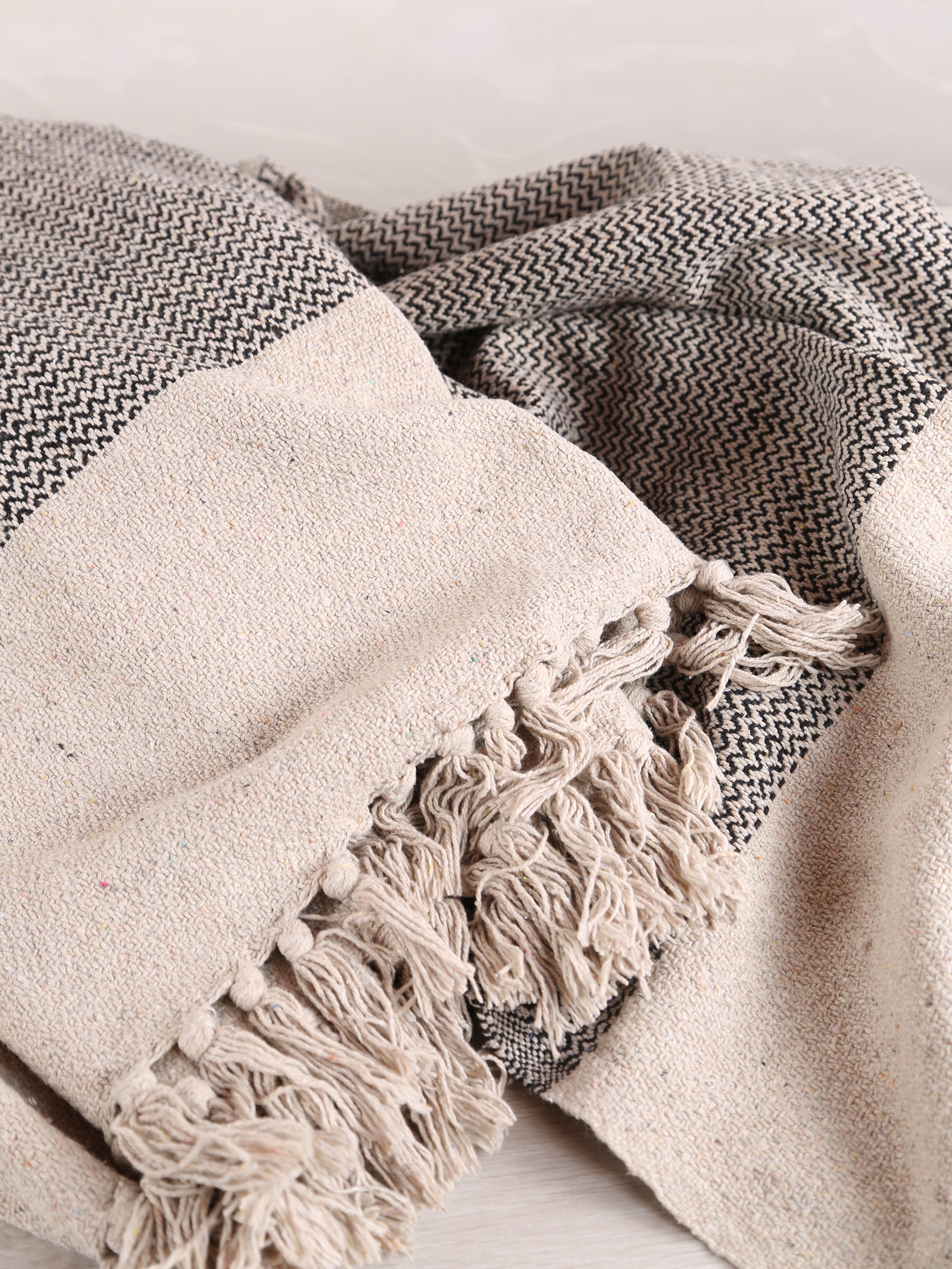 Matt Dark Grey Recycled Cotton Throw
