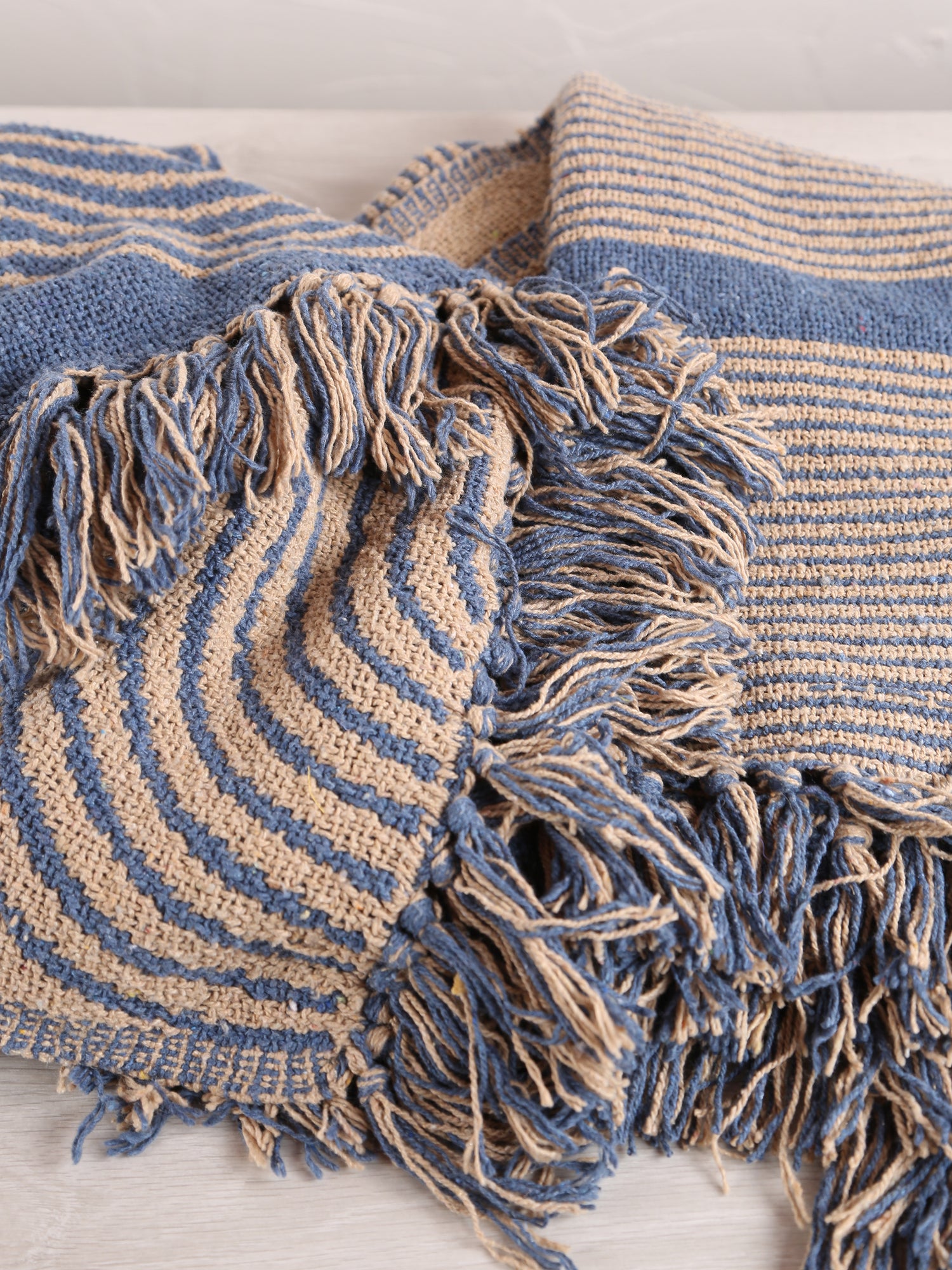 Tiffanie Throw - Blue - Recycled Cotton