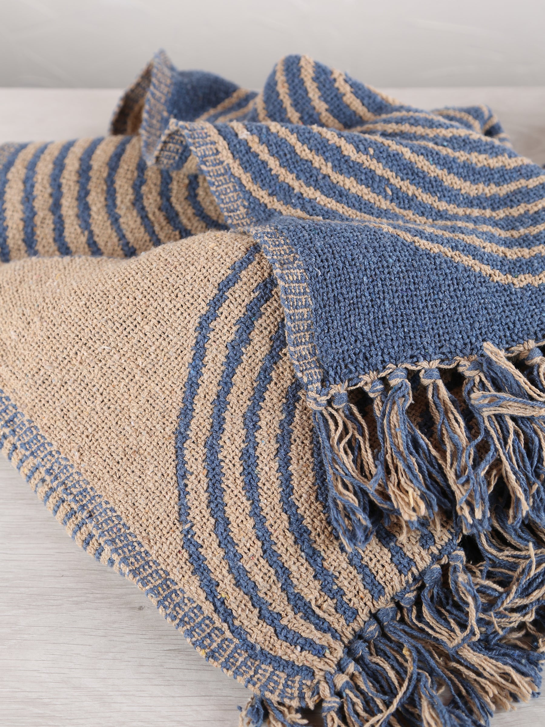 Tiffanie Throw - Blue - Recycled Cotton