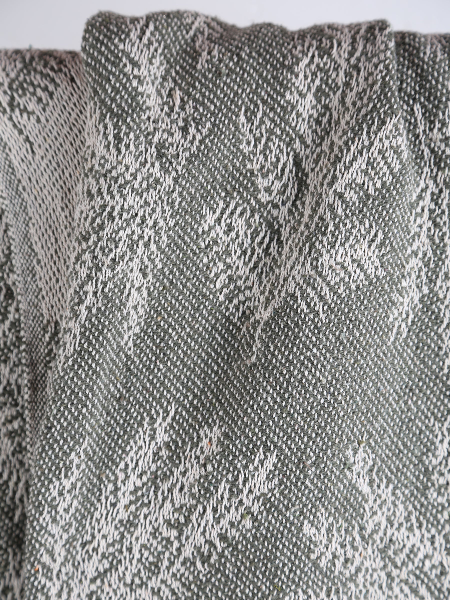 Gabriela Recycled Cotton Throw - Leaf Green AUGUST