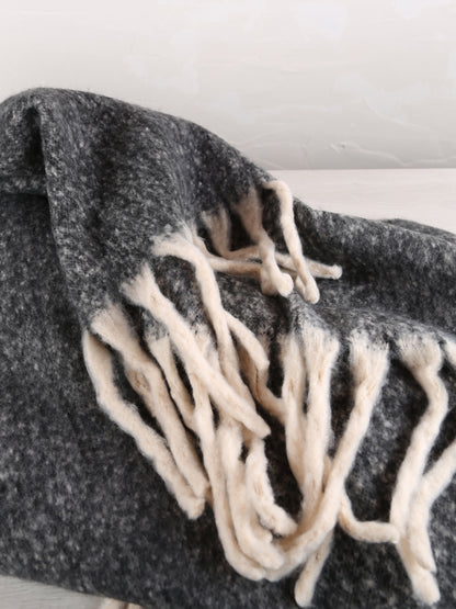 Isabel Recycled Plain Throw - Caviar - 130 X 160