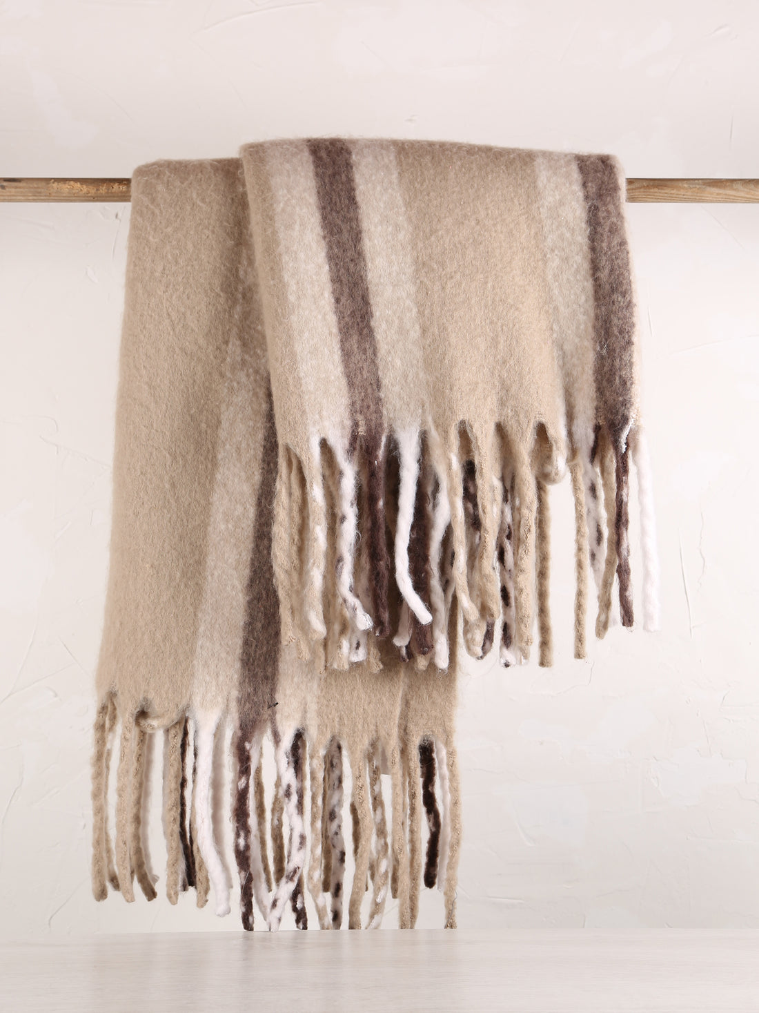 Isabel Recycled Striped Fringed Throw - Nauge