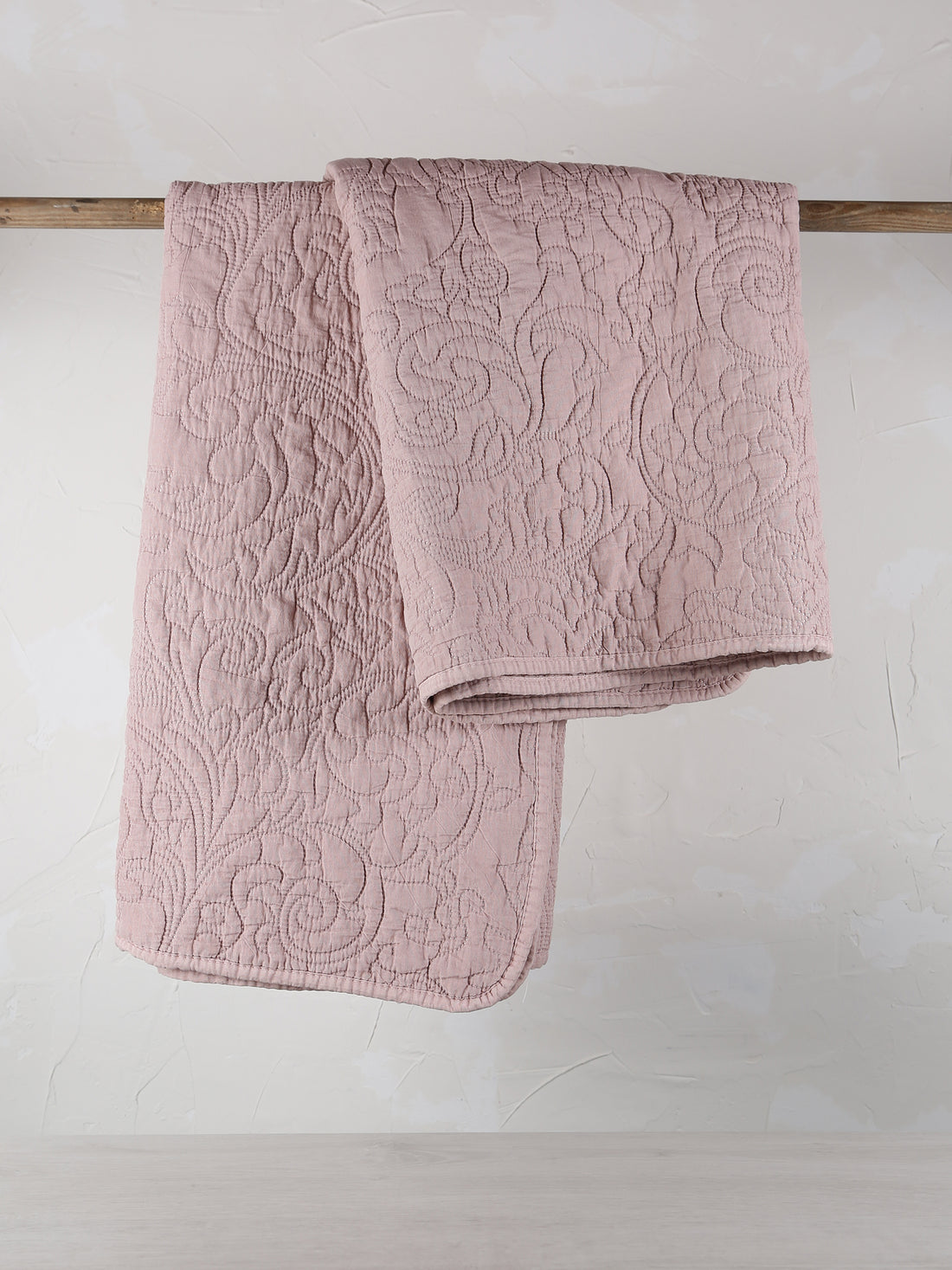 Isabelle Quilted Throw - Rose