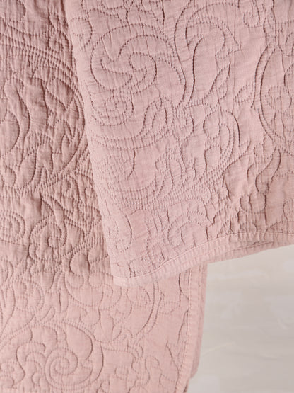 Isabelle Quilted Throw - Rose