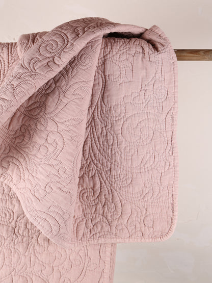 Isabelle Quilted Throw - Rose