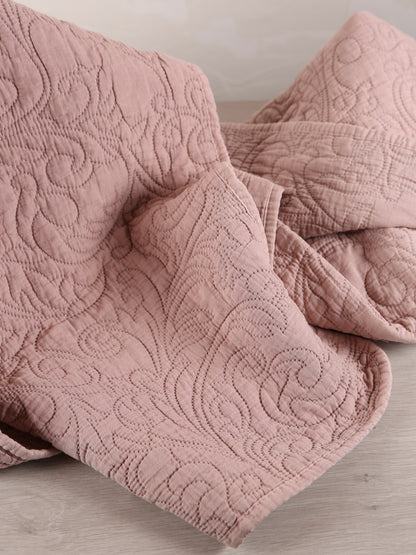 Isabelle Quilted Throw - Rose