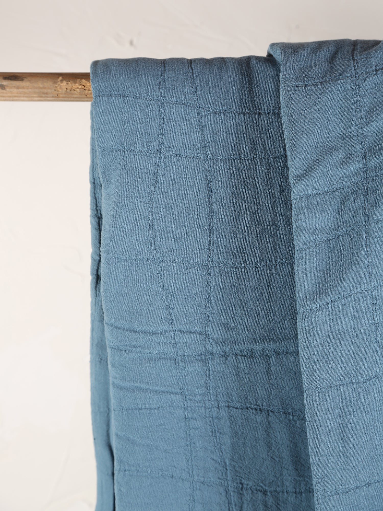 Large Titou Recycled Plaid Bed Throw  - Acier -