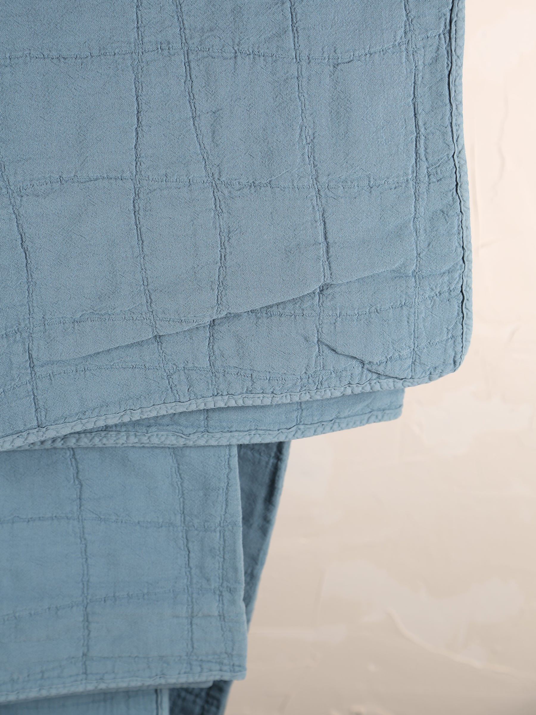 Large Titou Recycled Plaid Bed Throw  - Acier -