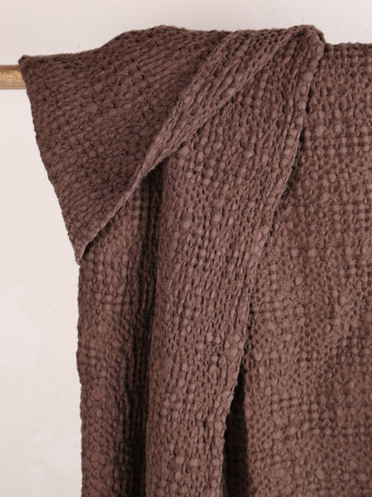 Stonewashed Cotton Tana Bedspread Throw - Cafe - 3 Sizes Available