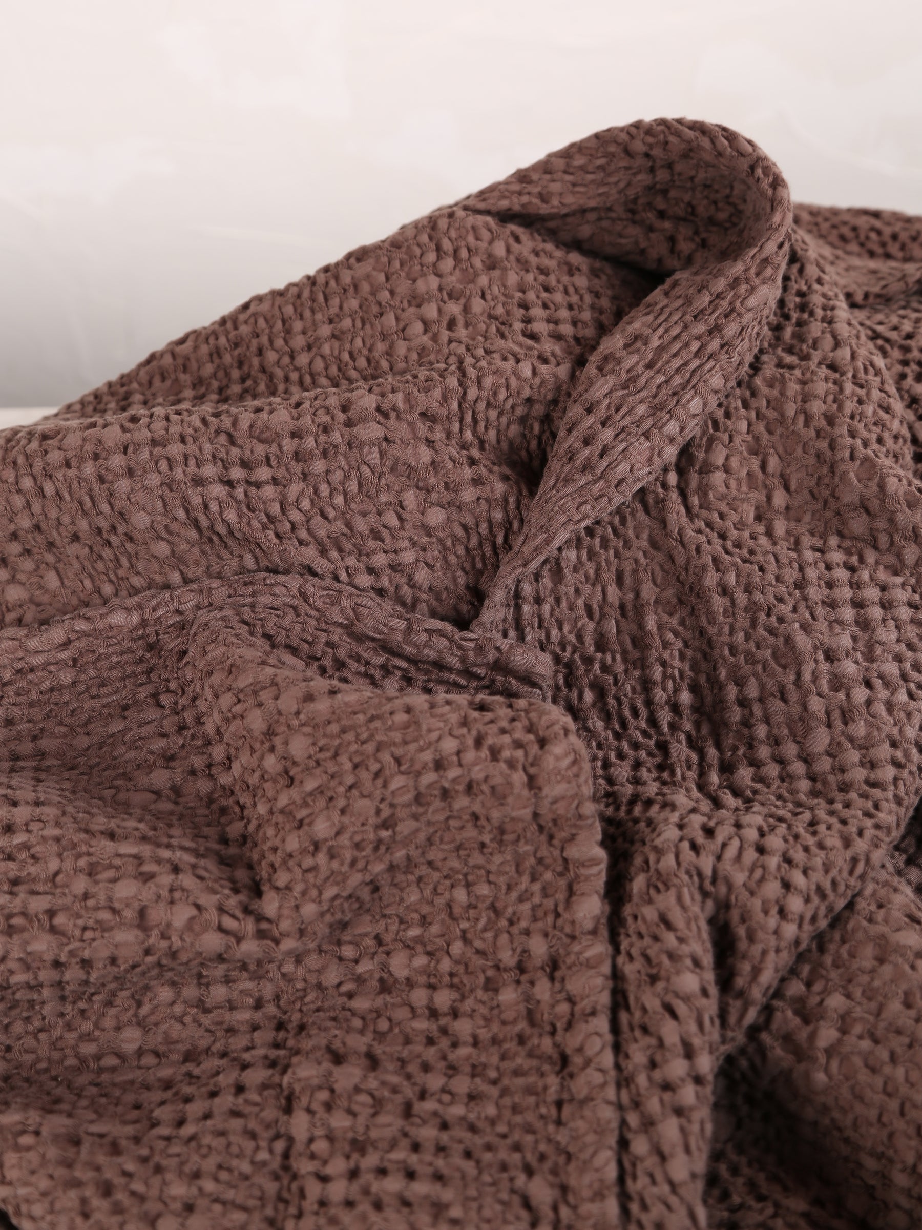 Stonewashed Cotton Tana Bedspread Throw - Cafe - 3 Sizes Available