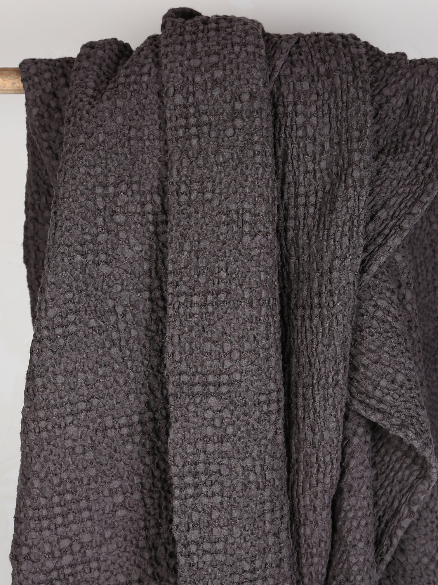 Stonewashed Cotton Tana Bedspread Throw - Carbone - 3 Sizes Available