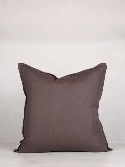 Efina Linen Cushion - Dark Brown - 2 Sizes Available