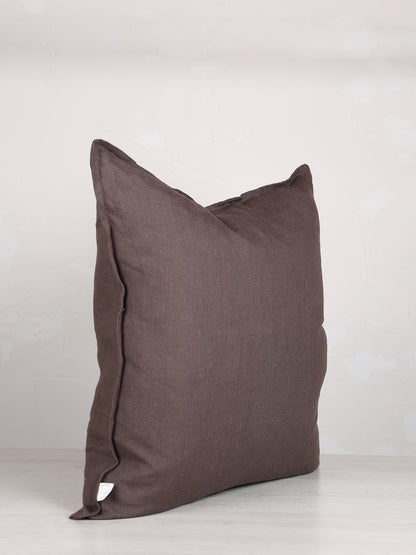 Efina Linen Cushion - Dark Brown - 2 Sizes Available
