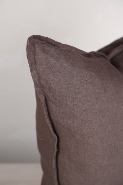 Efina Linen Cushion - Dark Brown - 2 Sizes Available