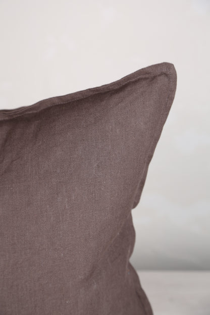 Efina Linen Cushion - Dark Brown - 2 Sizes Available