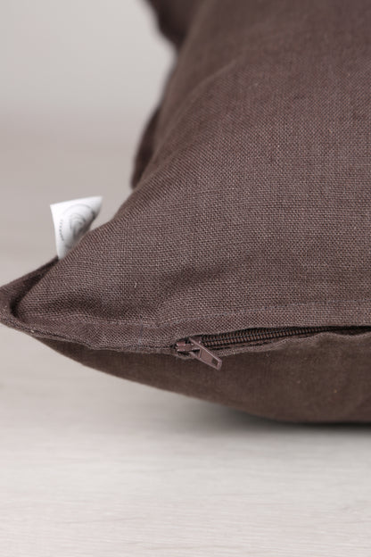 Efina Linen Cushion - Dark Brown - 2 Sizes Available