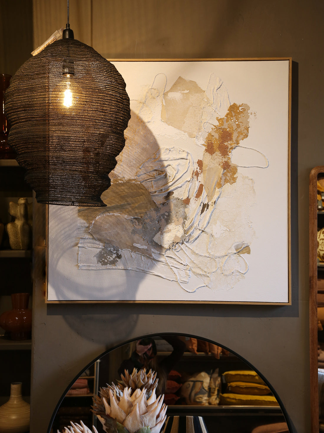 Frida - Hand Painted Abstract Artwork - Sage