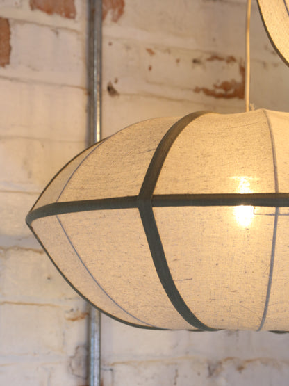 Mirleys Natural Linen Hanging Lamp - Olive, Crème, Beige - 2 Sizes Available