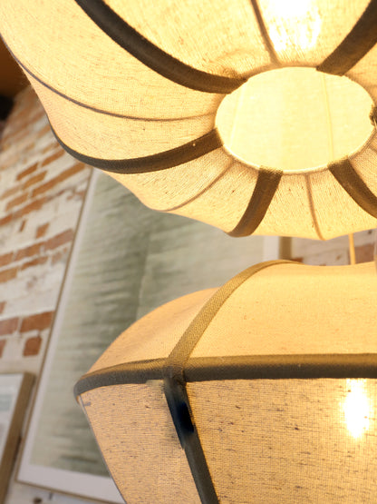 Mirleys Natural Linen Hanging Lamp - Olive, Crème, Beige - 2 Sizes Available