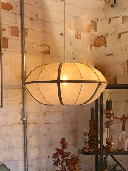 Mirleys Natural Linen Hanging Lamp - Olive, Crème, Beige - 2 Sizes Available
