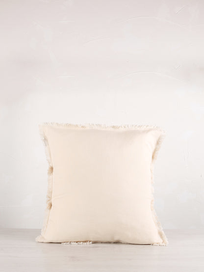 Laly Linen &amp; Cotton Plain Cushion - Cream - 2 Sizes Available